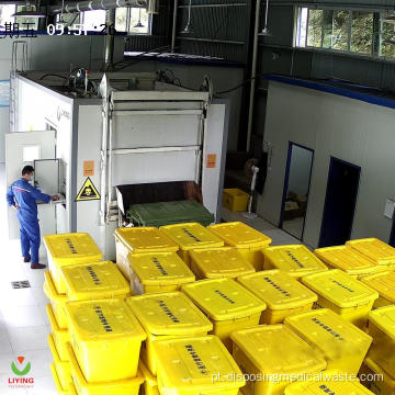 Eliminação de resíduos biomédica com desinfecção por microondas